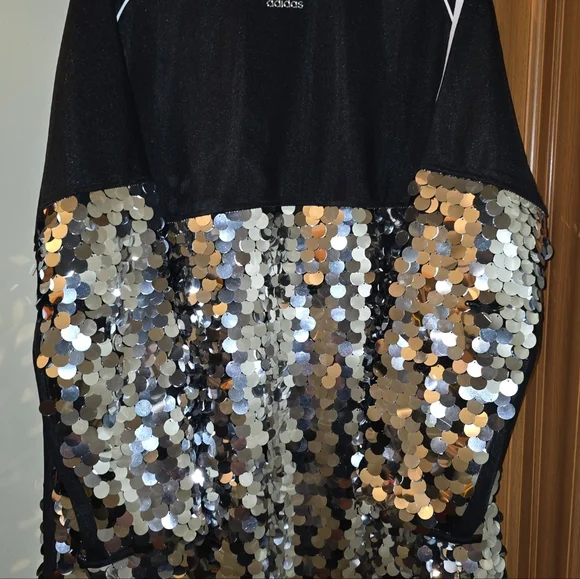 Adidas Black and Silver Sequin Mini Dress - Picture 3 of 5